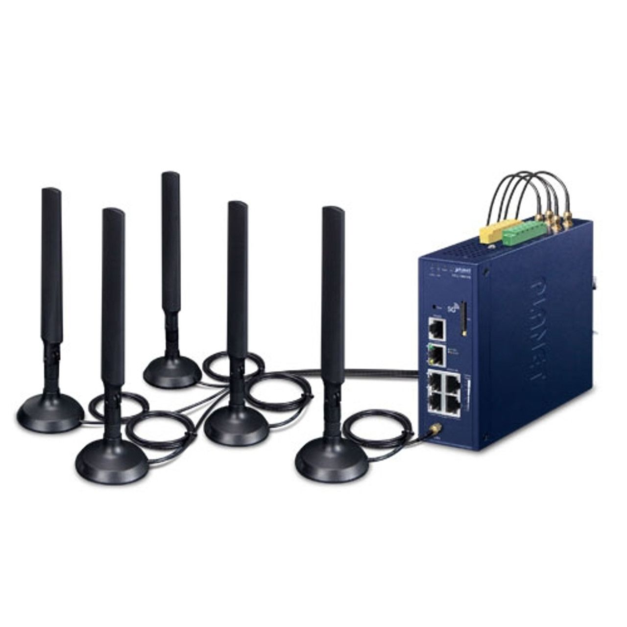 Planet LCG-300-NR-EU IP30 Industrial IoT LoRaWAN + 5G NR Cellular Gateway  with 5-Port 10/100/1000T - EU868 MHz
