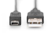 Digitus DB-300130-010-S cabluri USB USB 2.0 1 m USB A Mini-USB B Negru