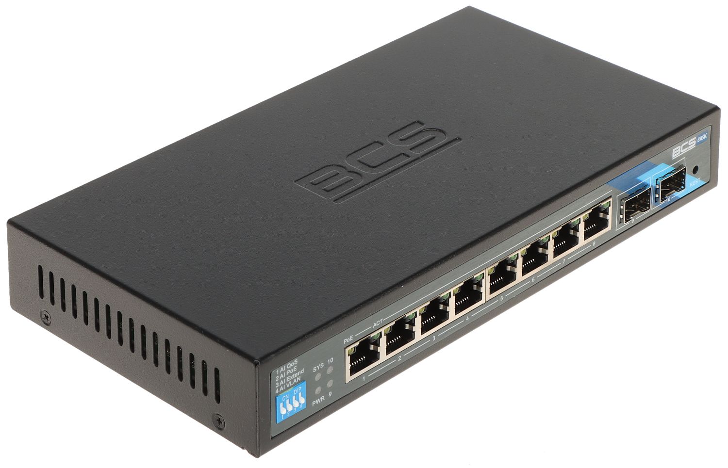 Switch PoE BCS BCS-B-SP08G-2SFP 8 Porturi 1Gbps cu SFP și 96W Putere