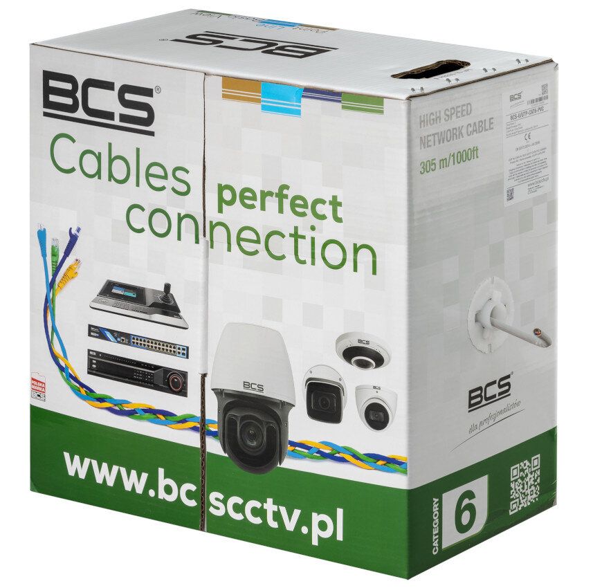 BCS BCS-U/UTP-CAT6-PVC Cablu de instalare CAT6 cu cupru 305m 1000BaseT 250MHz