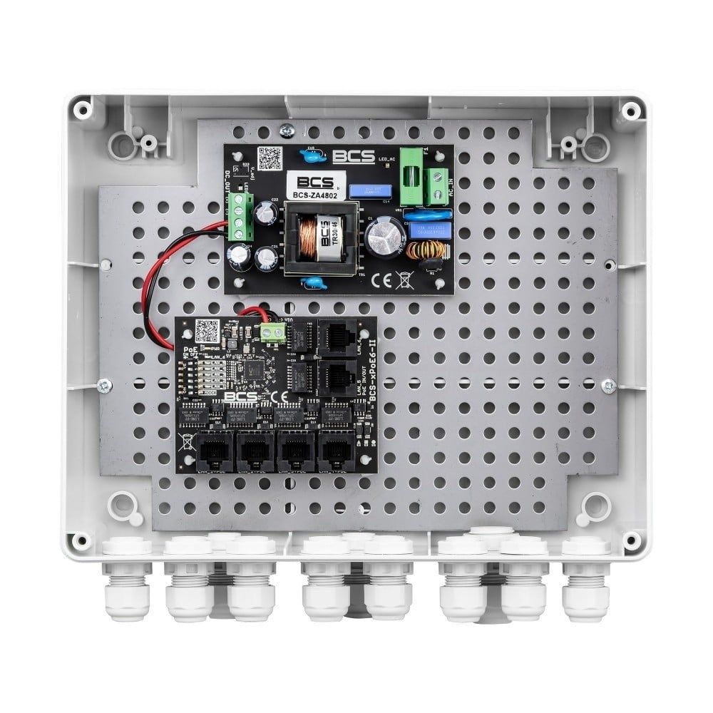 BCS BCS-IP4/Z/E-S Set de alimentare extern PoE pentru camere IP pentru până la 5 receptoare