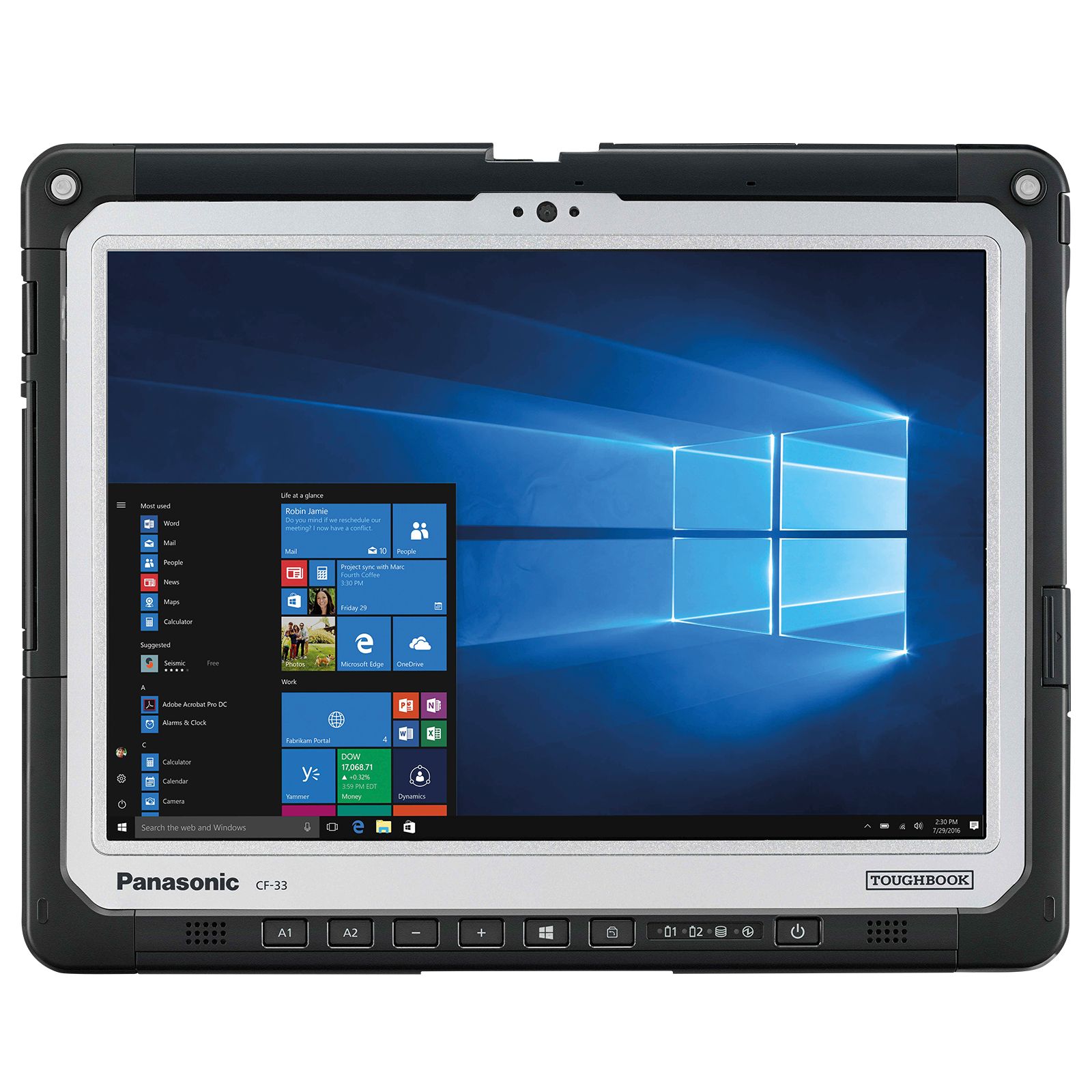 Laptop Panasonic TOUGHBOOK 33 CF-33GZ057B4, 12 inch 2160 x 1440 Touchscreen, Intel Core i5-1245U (10 C / 12 T, 4.4 GHz, 12 MB cache), 16 GB RAM, 512 GB SSD, Intel Graphics, Windows 11 Pro