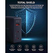 Alimentator retea Aukey, PA-B7O BK, 140W, fast charge, 2 x USB-C, 1 x USB-A, negru,  EU001-LLTSEUN1041556  (timbru verde 0.18 lei) - 689323785780