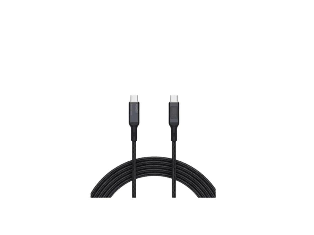 Cablu alimentare si date Aukey, USB Type-C (T) la USB Type-C (T), 1.8m, 480 Mbps, 100W, braided, negru,  LLTSN1041219  (timbru verde 0.08 lei) -689323785353