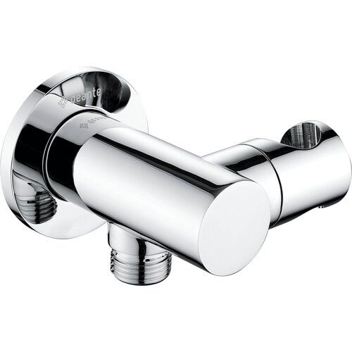 Round angled connector with handset holder