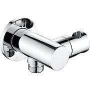 Round angled connector with handset holder