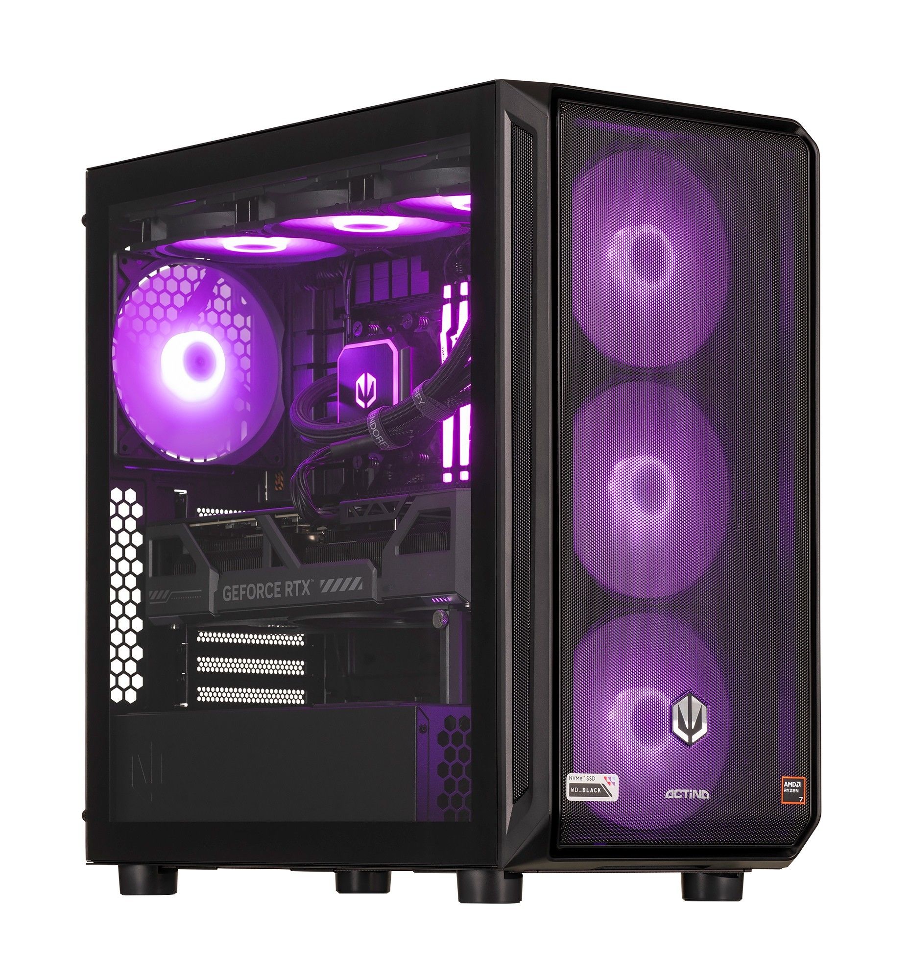 Desktop PC Actina Midi Tower, AMD Ryzen 7 7800X3D (8 C / 16 T, 5.0 GHz), 32 GB RAM, 2 TB SSD, NVIDIA GeForce RTX 5080 16 GB, Windows 11 Home