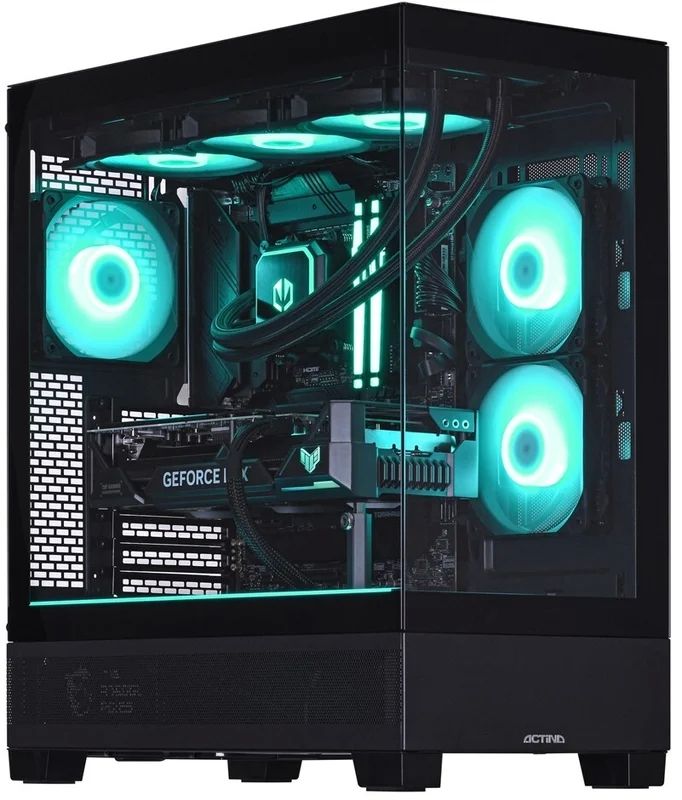Desktop PC Actina Midi Tower, AMD Ryzen 7 7800X3D (8 C / 16 T, 5.0 GHz), 32 GB RAM, 1 TB SSD, NVIDIA GeForce RTX 5070 Ti 16 GB, Fara sistem de operare