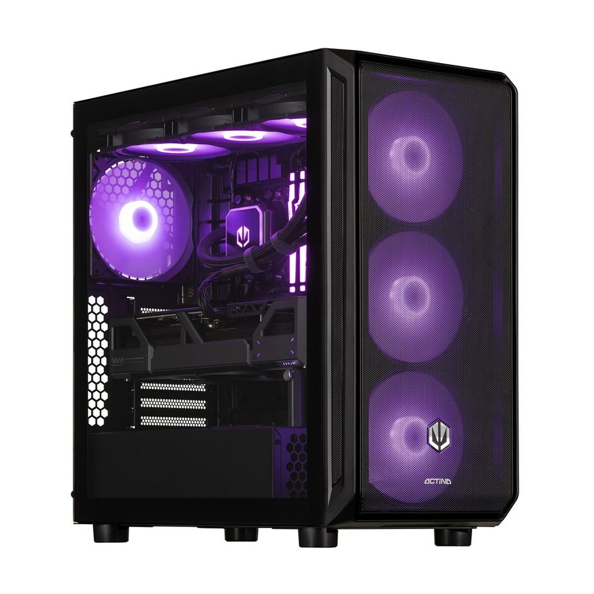 Desktop PC Actina Midi Tower, AMD Ryzen 9 7900 (12 C / 24 T, 3.7 GHz - 5.4 GHz), 32 GB RAM, 2 TB SSD, NVIDIA GeForce RTX 5070 12 GB, Fara sistem de operare