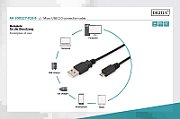 Digitus AK-300127-018-S cabluri USB USB 2.0 1,8 m USB A Mini-USB B Negru
