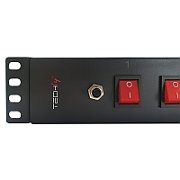 Techly I-CASE STRIP-815I unități de distribuție a energiei electrice (PDU) 8 ieșire(i) AC 1.5U Negru