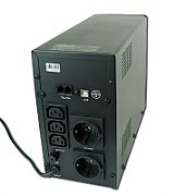 UPS Gembird EG-UPS-033, 1200 VA, 720 W, cu management, line-interactive, 2x Schuko, 3x C13, 12V 7Ah Sealed Lead-acid, LCD, Tower, Negru