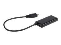 CABLU video GEMBIRD, adaptor Micro-USB (T) la HDMI (M), 16cm, rezolutie maxima Full HD (1920 x 1080) la 60Hz, conecteaza smartphone cu mufa 5-pin MHL la TV, negru, \ A-MHL-002\  (include TV 0.06 lei)