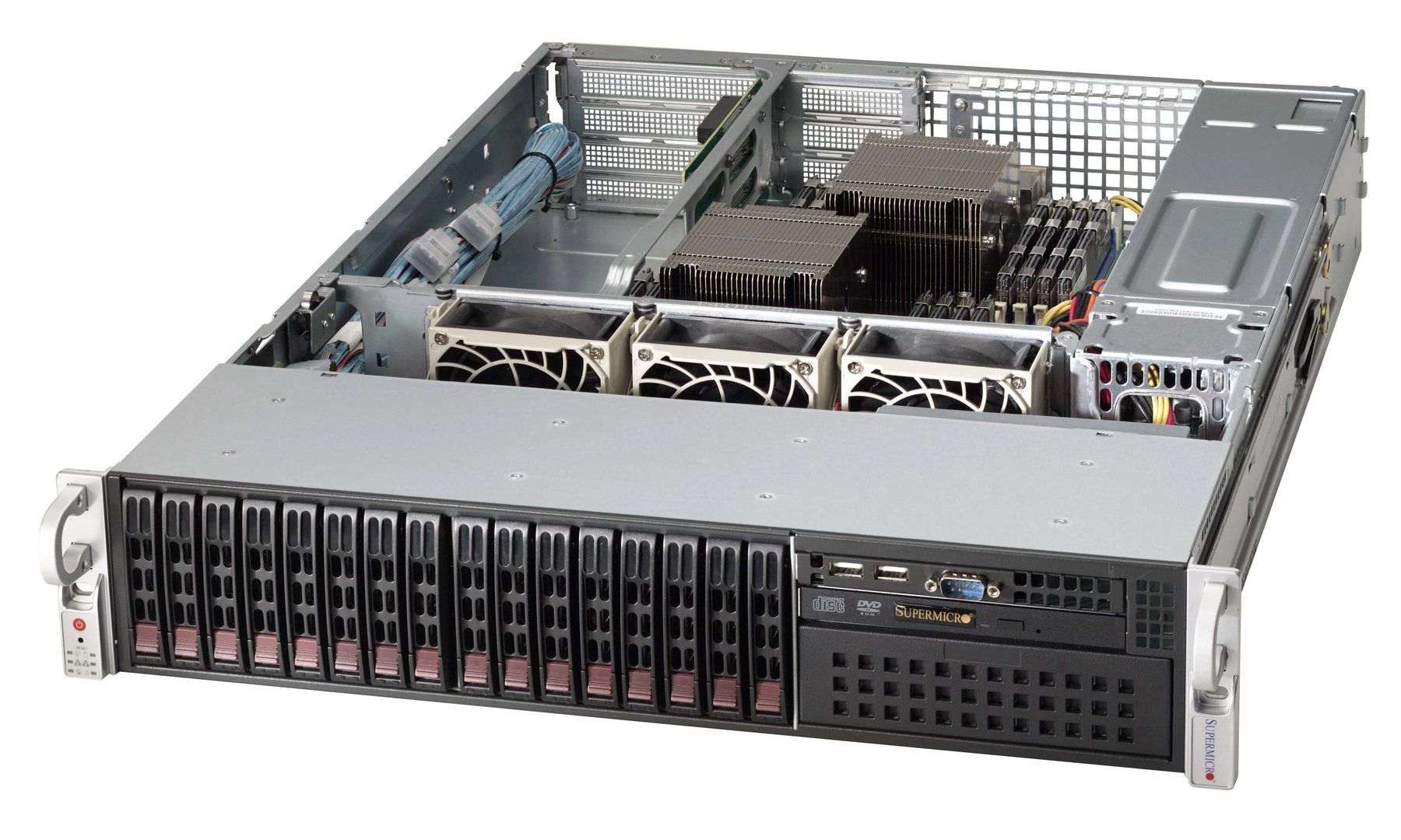 Supermicro CSE-213BAC8-R1K23WB [NR]Black2U SC213B WIO Chassis w/ SAS3 BPN,Redundant1200WPWS