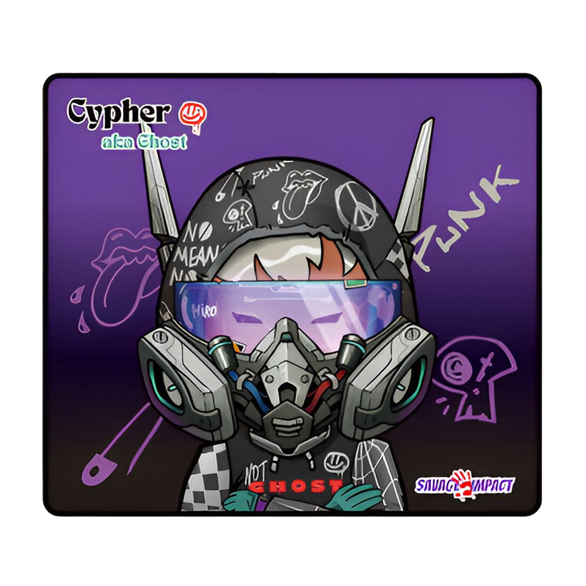 MousePAD A4TECH - gaming, Bloody  BP-45W  Cypher Ghost, cauciuc si material textil, 453 x 400 x 5 mm, imagine,  BP-45W Cypher Ghost  4711421 002448