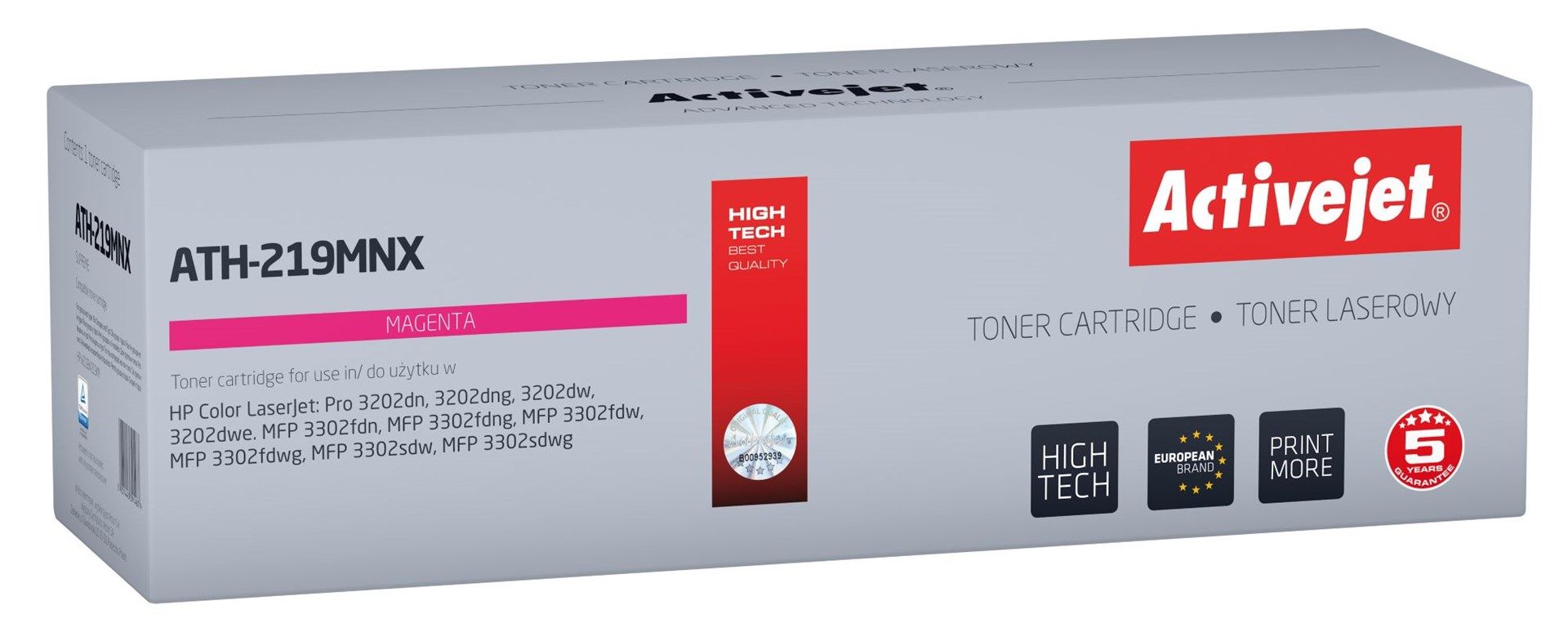 Activejet ATH-219MNX Toner for HP printer  replacement HP 219X W2193X Supreme 2500 pages magenta  with chip