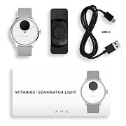 Withings Scanwatch Light / 37mm (Activity, Sleep Tracker / Stainless steel, fkm wristband, sapphire glass) - White
