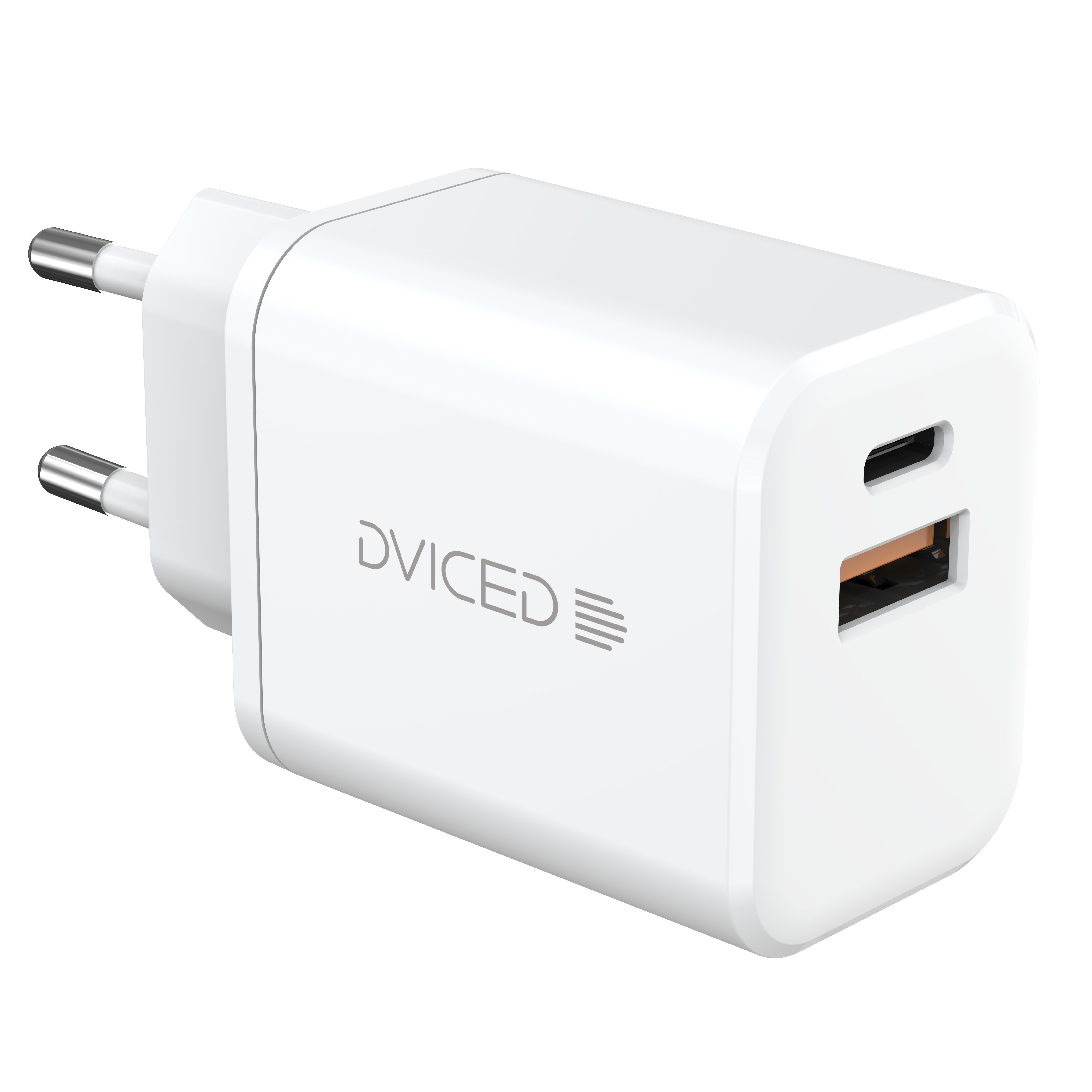 Dviced Wall charger 35W GaN 1 USB-A, 1 USB-C EU w cable - Black