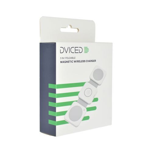 Dviced 3-in-1 foldable magnetic wireless charger - White