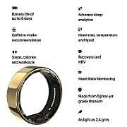 Ultrahuman Ring Air - Smart Ring, Charger, USB Cable / Size-12- Air_Gold