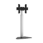Stand TV, inaltime si rotire reglabile, baza sticla, picioare antiderapante, 32-65 inch, Argintiu, Techly