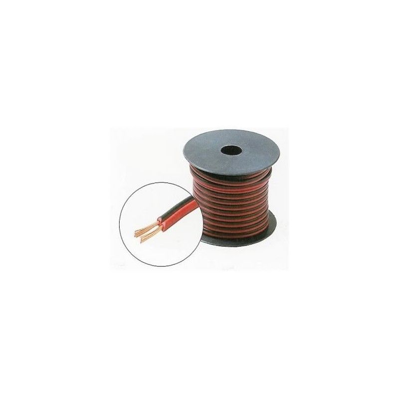 Cablu difuzor plat rosu-negru 2 x 0,75 / Emtex (100m)