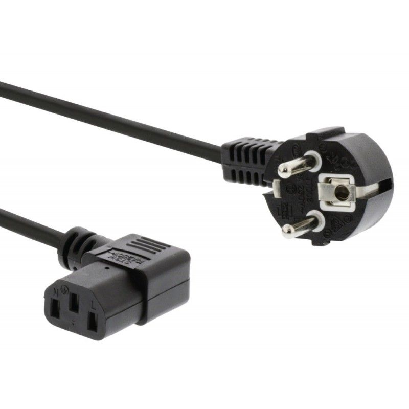 Cablu alimentare calculator IEC C13 - Schuko, 2 m, 90 grade, PremiumCord