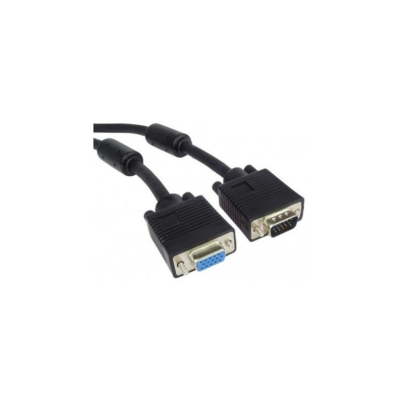 Cablu prelungitor VGA, mama - tata, cu ferite, dubluecranat, 10m, PremiumCord