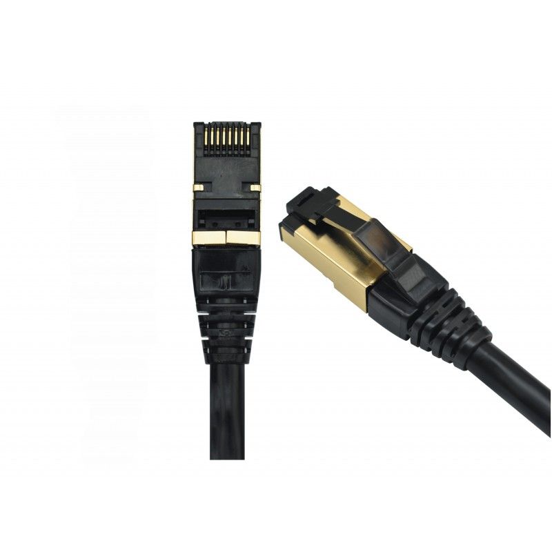 Patchcord FFTP RJ45-RJ45 Cat.8, LSZH, 2m, negru - EMTEX