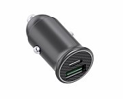 Incarcator auto cu USB-A si USB-C, DC12V IN, (PD3.0), 5V-9V-12V/2,5A (PPS) 3,3-11V/3A (30W) (2)DC24V IN, (PD3.0), 5V-9V-12V-15V-20V/3A, (PPS) 3,3-21V/3A (60W) Ieșire USB-A (QC3.0): DC 5V/3A, 9V/2A, 12V/1,5A (18W),  Funcționare simultană a ambelor porturi: 2×5V/2,4A, 5V/4,8A(24W)