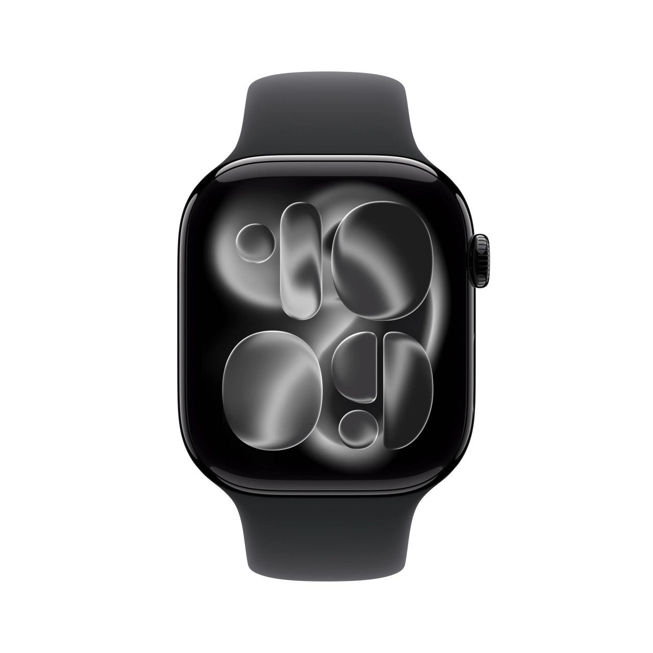 Apple Watch Series 11 GPS 46mm Carcasă din aluminiu negru intens cu brățară sport neagră - M/L
