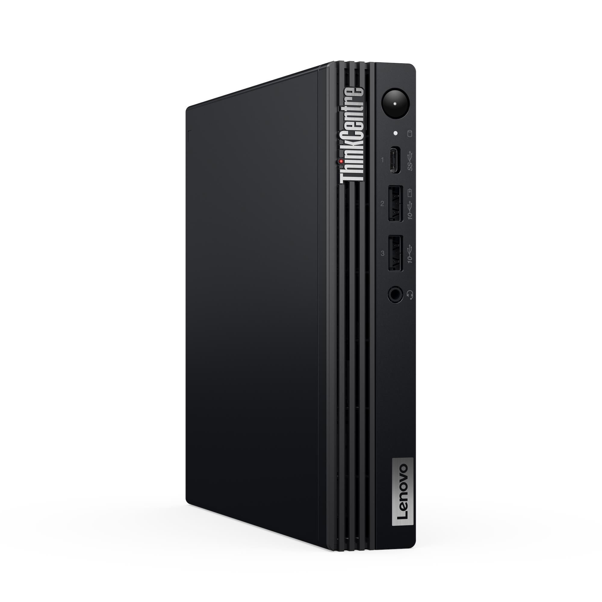 Desktop PC Lenovo ThinkCentre M70q Gen 5 Tiny (1L), Intel Core i5-13400T (10 C / 16 T, 1.3 GHz - 4.40 GHz, 20 MB cache, 35 W), 16 GB DDR5, 512 GB SSD, Fara unitate optica, Intel UHD Graphics Partajata, 65 W - adaptor extern, Fara sistem de operare