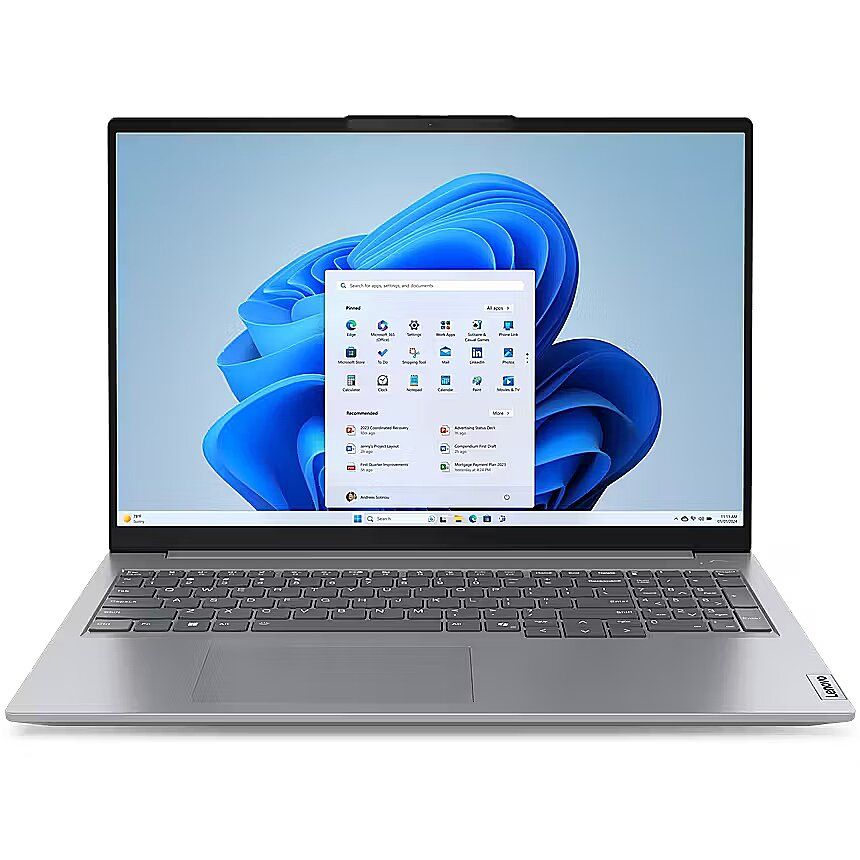 Laptop Lenovo ThinkBook 16 G7 ARP 21MW000TPB, 16 inch 1920 x 1200, AMD Ryzen 5 7535HS (6 C / 12 T, 3.3 GHZ - 4.55 GHz, 16 MB cache, 12 W), 16 GB DDR5, 512 GB SSD, Intel UHD Graphics, Windows 11 Pro, Tastatura English, Gri