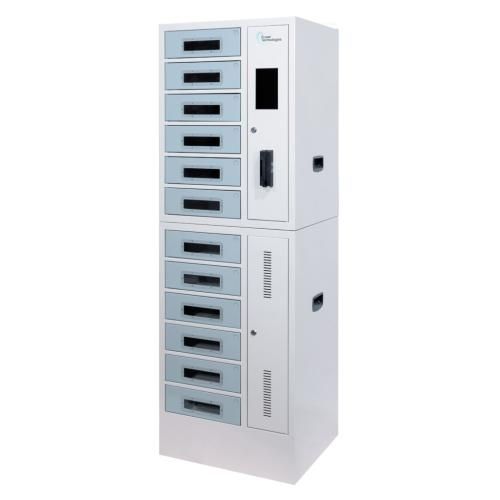 Power Technologies SC-Locker-12, 12 Bay Charging Locker with RFID Lock & Contact-less Access (LKR-SC-B12R-E)