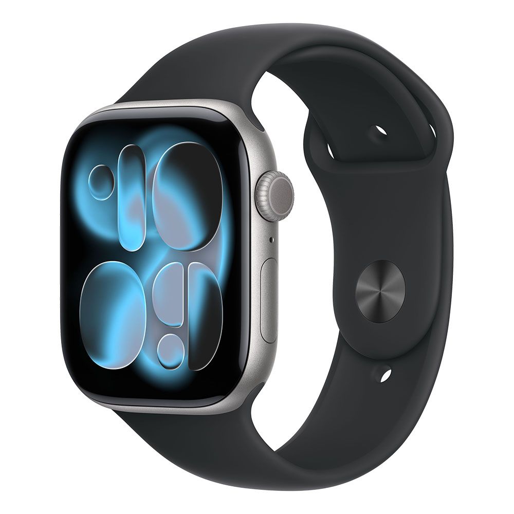 Apple Watch S11 Cellular 46mm Space Grey Aluminium Case with Black Sport Band - S/M