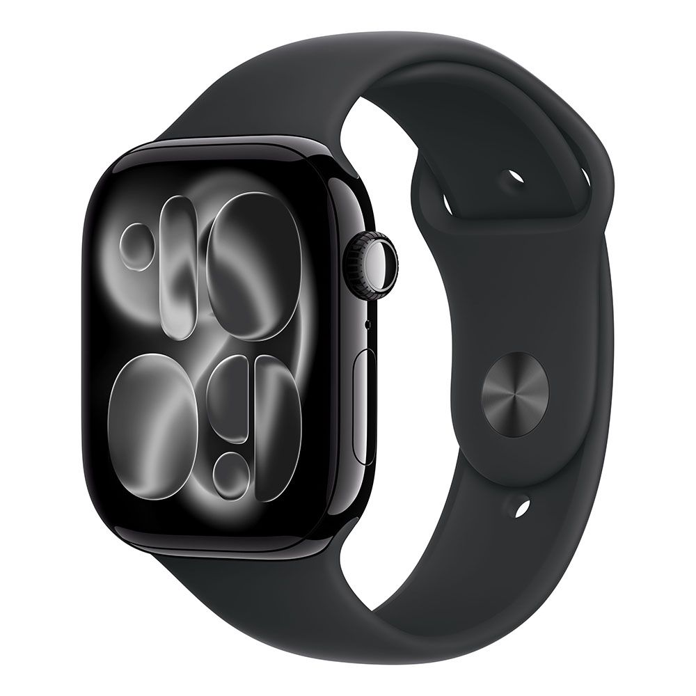 Apple Watch S11 Cellular 46mm Jet Black Aluminium Case with Black Sport Band - M/L