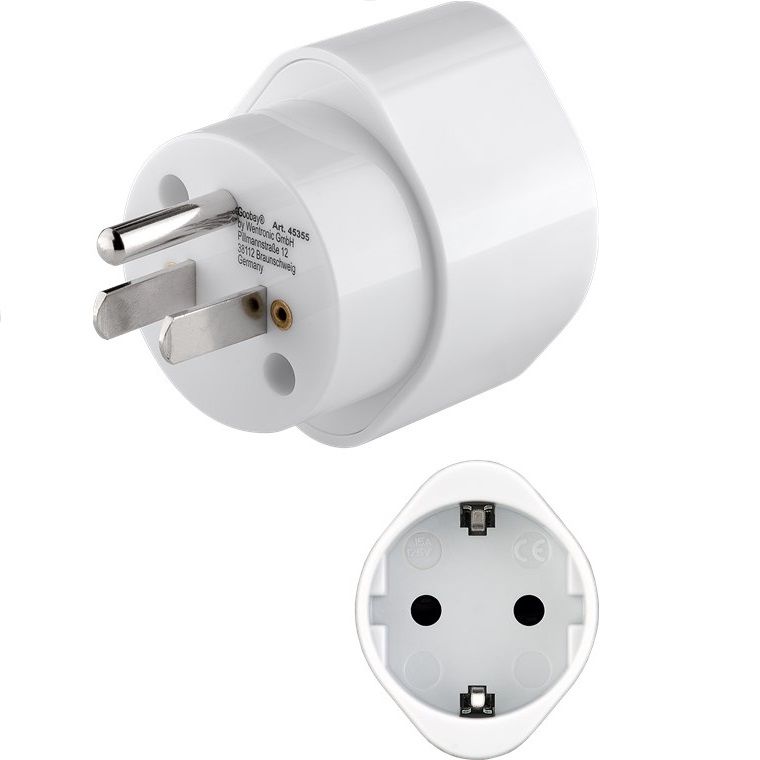 Mains Adapter US/Japan, White





	Handy, lightweight travel adapter for connecting electrical appliances from many EU countries to sockets in the USA or Japan
	Thanks to its compact design, the plug adapter saves space in your luggage when travelling.
	Ideally suited for charging or operating electrical appliances with safety plug or Europlug when travelling or on holiday
	Plastic plates in front of the contact openings of the socket provide increased protection against accidental contact.
	Travel adaptor does not convert voltage from the local mains and must only be connected to devices with suitable input voltage.





Device connections :
&ampnbsp


Input, Voltage Range : 250 (AC) V



Input, type : US/Japanese female (Type B, NEMA 5-15, 3-pin) x in



Output, max. amperage :15 A



Output, type : safety socket (Type F, CEE 7/3)



Output, max. amperage : 15.0 A

Color: white





Packaging: bulk 1 pc.