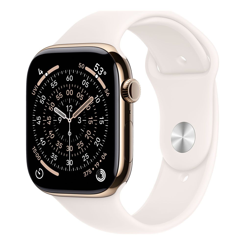 Apple Watch S11 Cellular 46mm Gold Titanium Case with Light Blush Sport Band - M/L