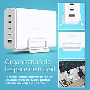 INCARCATOR retea D-Link, Quick Charge GaN PD 3.1 / QC 4.0 240W, 4 x USB Type-C  28.0V/5.0A max, 1 x USB 12.0V/2.5A , alb  DCF-241  (timbru verde 0.18 lei)