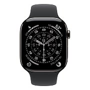 Apple Watch S11 Cellular 46mm Slate Titanium Case with Black Sport Band - S/M