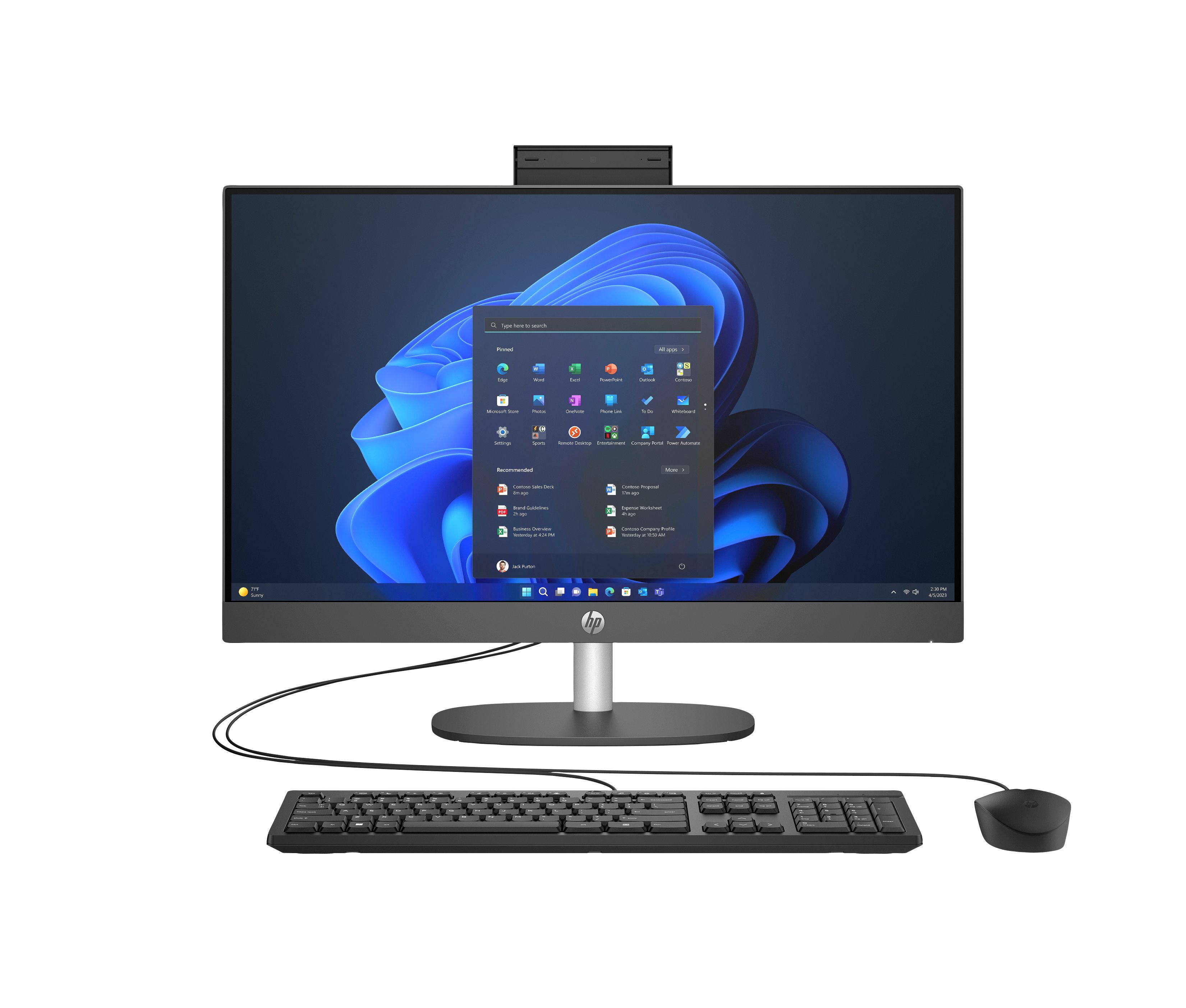 All-In-One HP ProOne 240 G10 AIO, 23.8 inch 1920 x 1080, Intel Ultra 7 - 155U (12 C / 14 T, 1.7 GHz - 4.8 GHz, 12 MB cache, 15 W), 16 GB DDR5, 512 GB SSD, Intel Graphics 0 GB, Windows 11 Pro, Negru