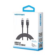 Kabel USB-C do USB-C 2.0 PD 3.1 Vention 5A 240W 1m czarny