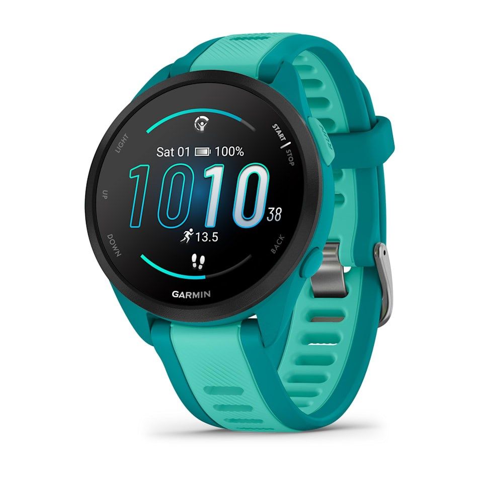 Garmin Forerunner 165 Music 3.05 cm (1.2 ) AMOLED 43 mm Digital 390 x 390 pixels Touchscreen Turquoise GPS (satellite)
