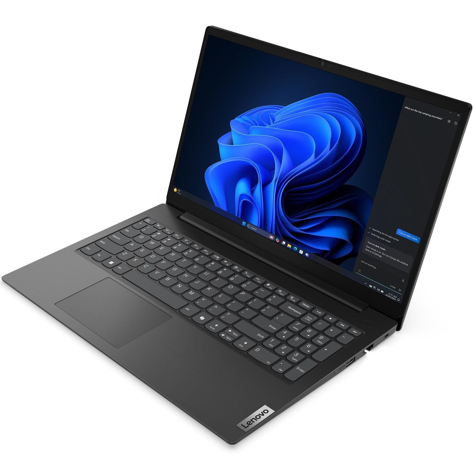 Laptop Lenovo V15 G5 IRL 83GW007WRI, 15.6 inch 1920 x 1080, Intel Core i3-1315U (6 C / 8 T, 3.3 GHZ - 4.5 GHz, 10 MB Intel Smart Cache cache, 55 W), 8 GB DDR5, 512 GB SSD, Intel Graphics, Fara sistem de operare, Tastatura English (EU), Negru