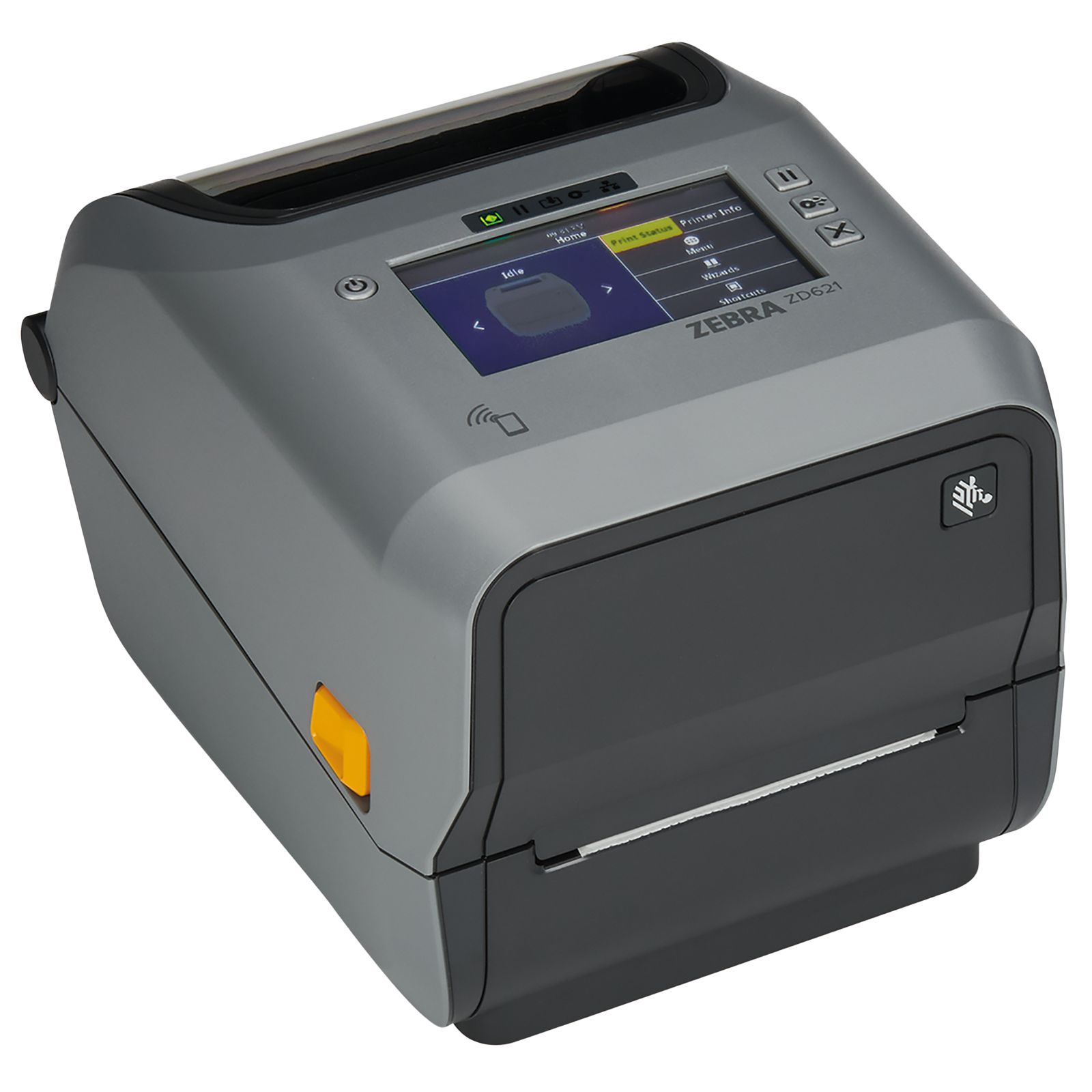 Zebra ZD621, 8 dots/mm (203 dpi), disp. (colour), RTC, RFID, USB, USB Host, RS232, BT, Ethernet, Wi-Fi, kit (USB), grey