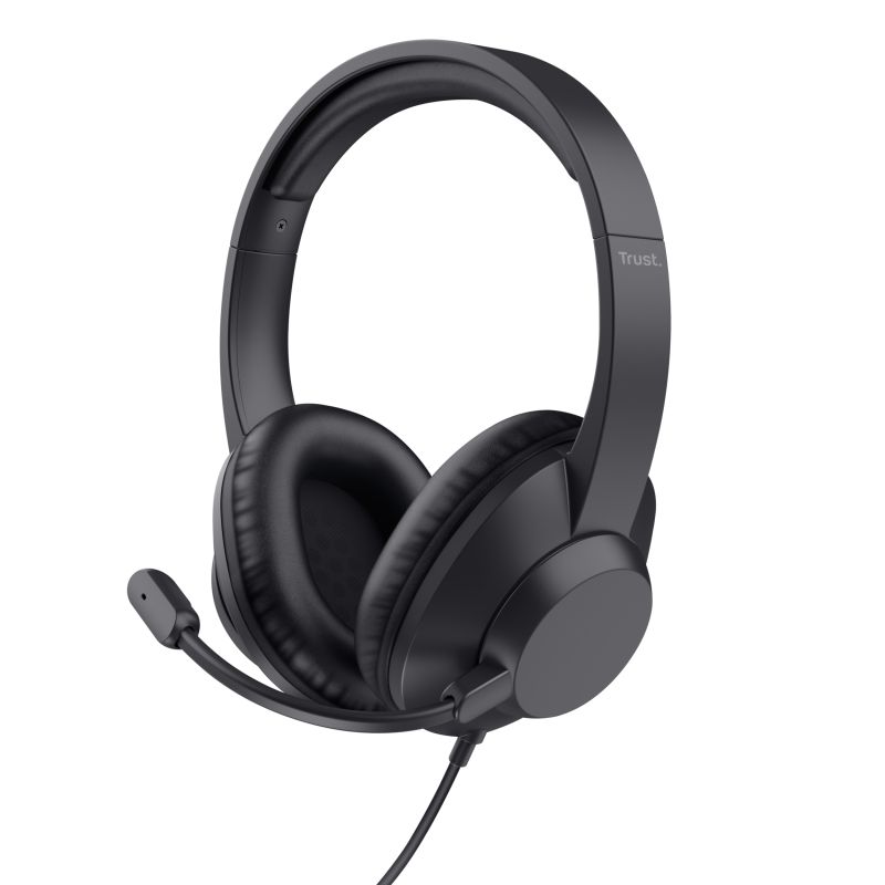 Casti cu fir Trust Ayda Max, interfata 3.5mm, frecventa raspuns 20 Hz, 20.000 Hz, negru