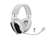 Casti wireless Fury Fukiya F6, interfata USB-C, sunet stereo, frecventa raspusn 20 - 20000 Hz, timp de utilizare 40 h, iluminare, alb