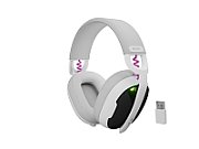 Casti wireless Fury Fukiya F6, interfata USB-C, sunet stereo, frecventa raspusn 20 - 20000 Hz, timp de utilizare 40 h, iluminare, alb