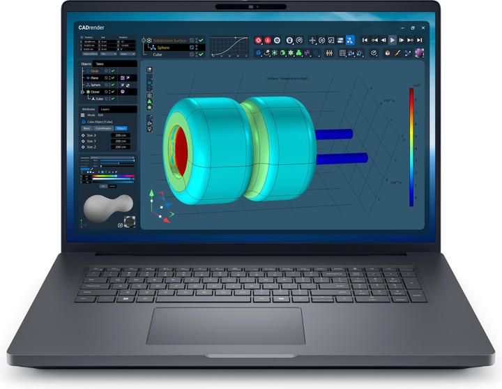 Laptop Dell Pro Max 18 Plus MB18250, 18 inch 2560 x 1600, Intel Core ultra 9 285HX (24 C / 24 T, 2.1 GHz - 5.5 GHz, N/A cache, 55 W), 64 GB DDR5, 1 TB SSD, Nvidia RTX Pro 3000, Ubuntu, Tastatura English International, N/A