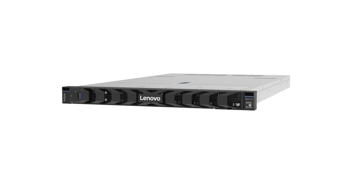 Server Lenovo ThinkSystem SR630 V4, Rack 1U, Intel Xeon 6515P (16 C / 32 T, 2.30 GHz - 3.80 GHz, 72 MB cache, 150 W), 32 GB DDR5 ECC, B540p Rear RAID 2x 960GB M.2, 8 x SFF, 2 x 800 W